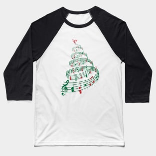 Christmas tree with music notes and heart Baseball T-Shirt